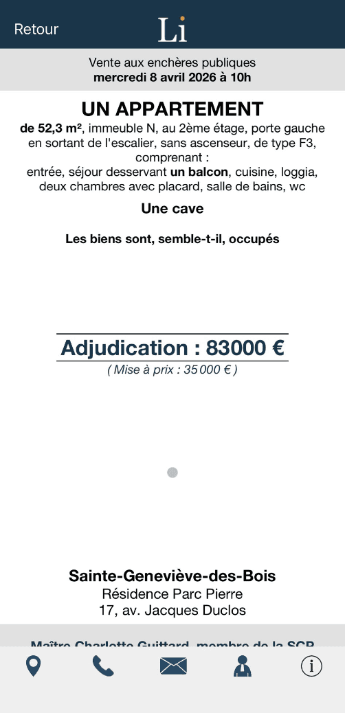 Adjudication Sainte-Geneviève-des-Bois, 52,3 m²